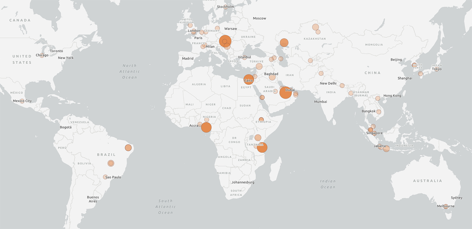 Global map of new BRI projects and investments - November 2025