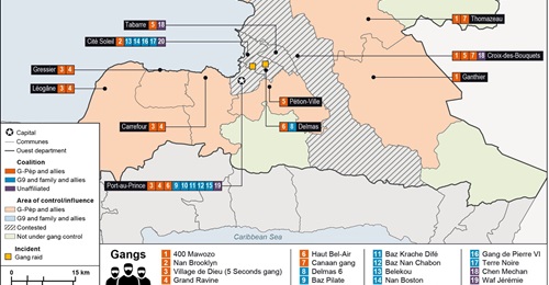 Gang areas of control and influence