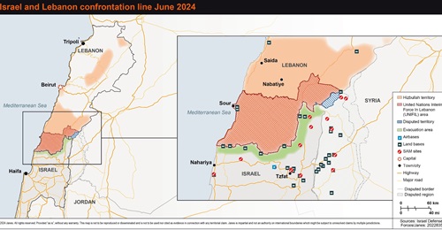 Israel and Lebanon confrontation line June 2024