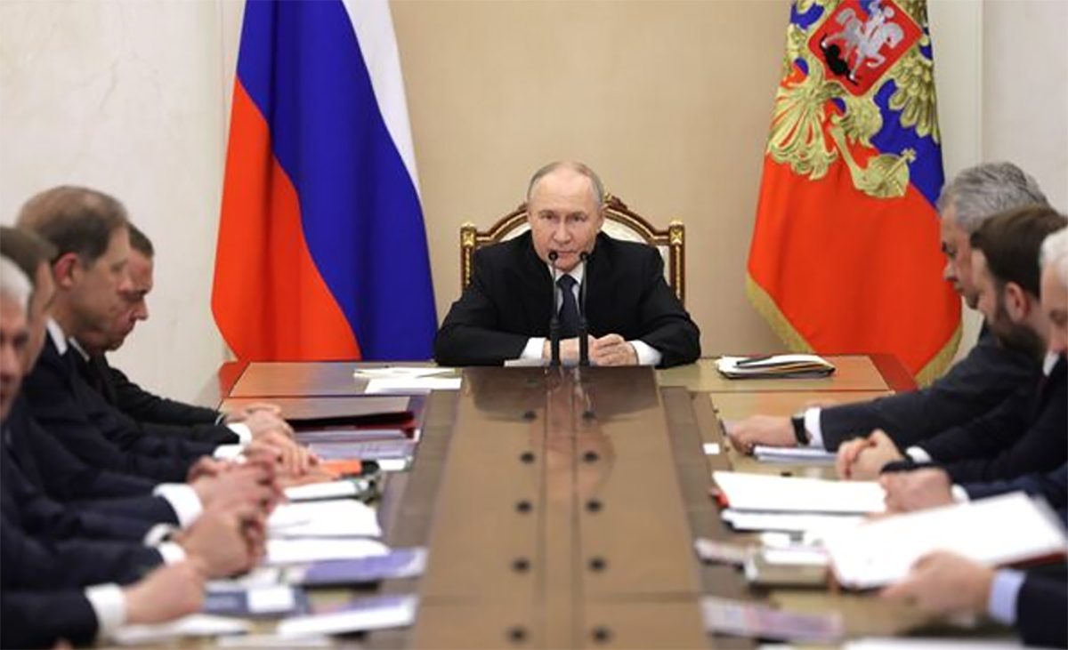 Russian President Vladimir Putin Military-Industrial Commission meeting in the Kremlin, Moscow