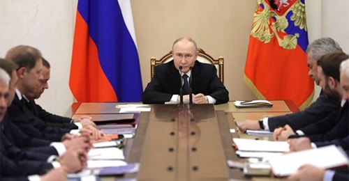 Russian President Vladimir Putin Military-Industrial Commission meeting in the Kremlin, Moscow