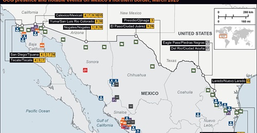 US-Mexico border security report, March 2025
