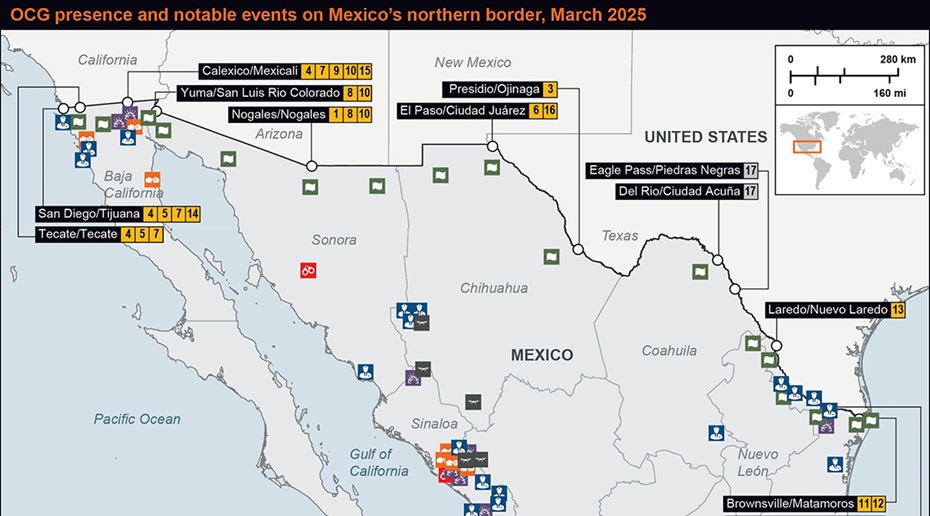 US-Mexico border security report, March 2025