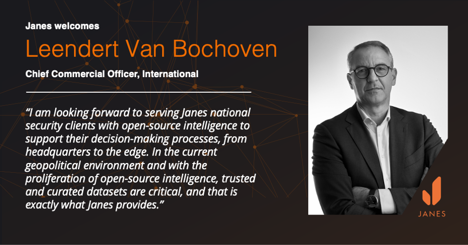 Janes welcomes Leendert Van Bochoven as Chief Commercial Officer, International