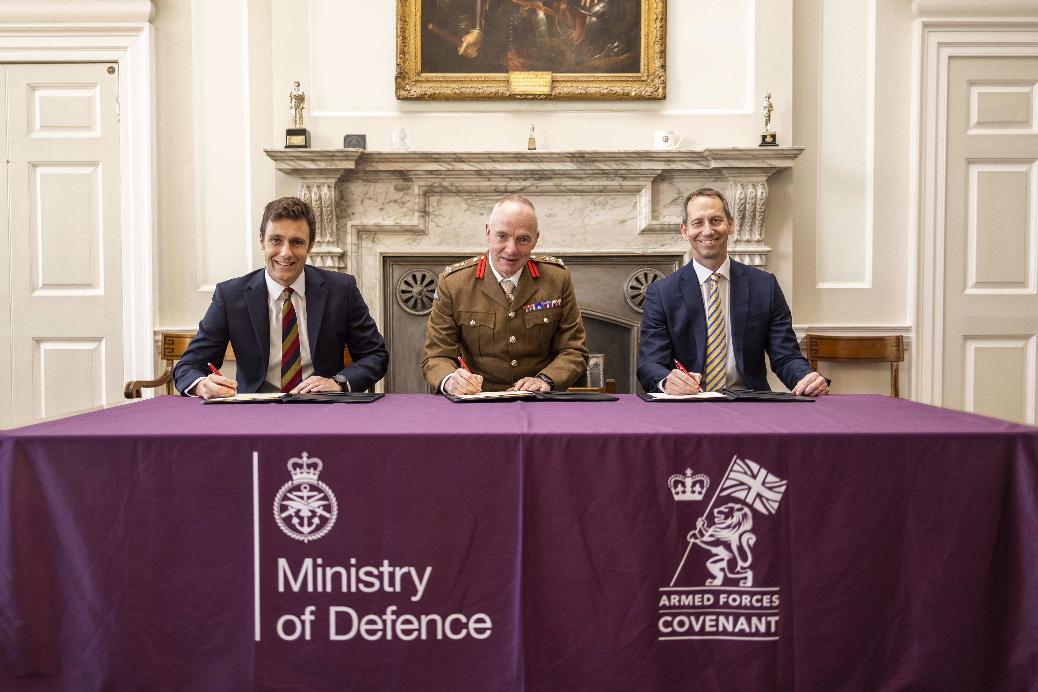 Janes official Armed Forces Covenant Signing - L-R Adam Versteeg, Chief People Officer, Janes; Brigadier Andrew Wright, British Army; Blake Bartlett, CEO, Janes