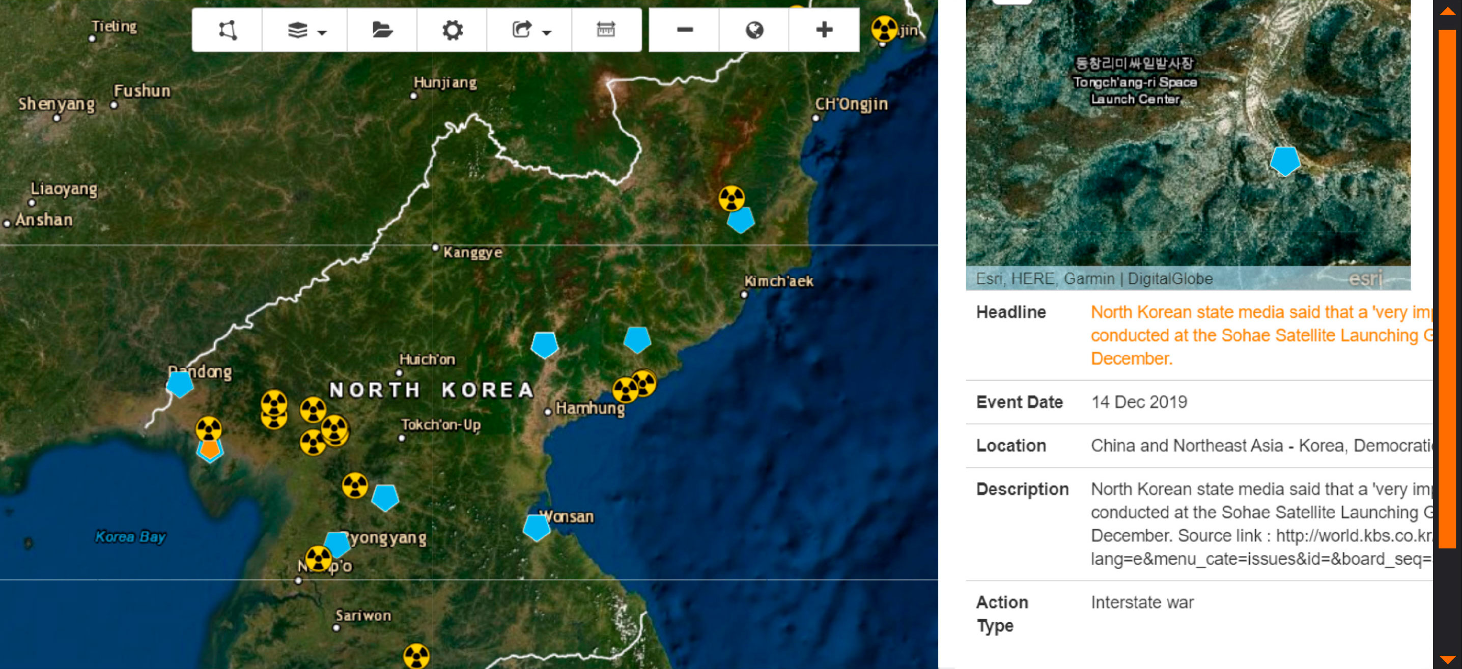 image of military geospatial events database