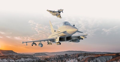 A computer generated rendering of the Eurofighter Typhoon as to be fielded by the Turkish Air Force from 2030.