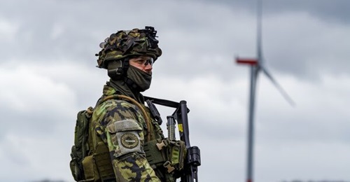 A Czech soldier during NATO exercise Active Volcano in March 2026.