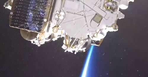 A Bureau 1440 Rassvet communications satellites just after separation from its launch vehicle on 23 March 2026.
