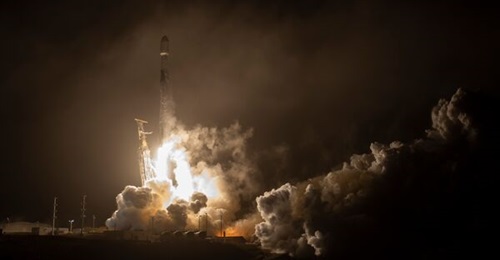 The SpaceX Falcon 9 rocket launches from Space Launch Complex 4E at Vandenberg Space Force Base in California in November 2021.