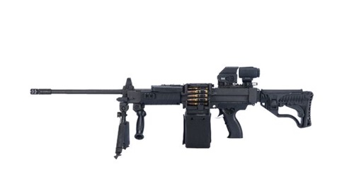 PLR System's Prahar is an Indian version of IWI's 7.62×51 mm Negev light machine gun.