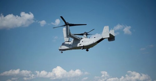 The MV-22B Osprey flies for the first time on 15  June with the latest Intrepid Tiger II (V)4 EW payload. This marked the start of developmental flight testing for the (V)4 variant and the first time the payload was mounted internally on an aircraft.