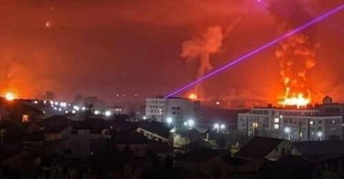 Imagery purportedly showing a strike on Russia's Black Sea oil terminal in Novorossiysk on 6 April 2026.