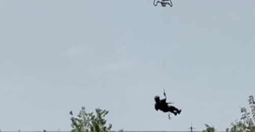 Screengrab from video shared by Russia's Ministry of Defence on 17 June 2024 purporting to show the heavy-lift Perun UAV