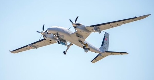 A file photo of the Akinci UAS in Turkish Air Force service. The domestically-developed twin-engined UAS was inducted into Turkish Army service on 16 April 2026.