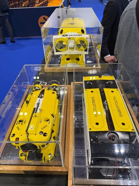Saab's Double Eagle family of mine countermeasure ROVs on display at UDT 2026.