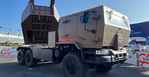 Turgis Gaillard's Foudre MRL, shown at the Paris Air Show 2025, is a contender to replace French MLRS systems.