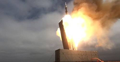 USS Savannah is shown here conducting a live-fire test with containerised launching system. The US Navy wants more containerised systems.