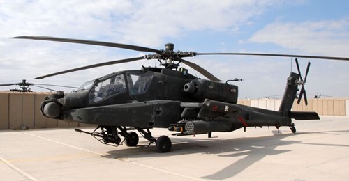 An RNLAF AH64D Apache armed with Hellfire missiles and rockets. Now remanufactured to the AH-64E standard, these helicopters will carry the latest version of the Hellfire missile.
