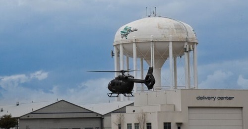 Airbus US' H145 Aerial Logistics Connector demonstrator during its fourth autonomous test flight at the company's facility in Grand Prairie, Texas