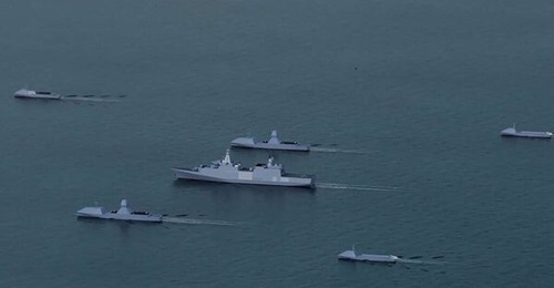 The FADS L-USV demonstrator is intended to provide evidence to support the RN's Hybrid Navy vision. Shown here is the hybrid ARMOR Force concept put forward by Babcock in partnership with HII.