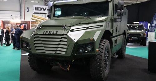 Inkas M1 MRAP vehicle displayed at IAV 2026.