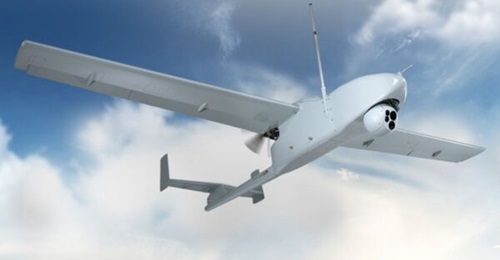 Computer generated image of Kalashnikov's Granat-4-E UAV  equipped with a gyro-stabilised target acquisition module