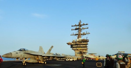 USS Dwight D Eisenhower, shown here operating in the Red Sea, recently completed a maintenance availability.