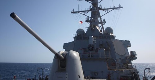 The US Navy wants to improve the way it stockpiles spares for early SPY-1 radars, like the one on USS Laboon, shown here operating in the Red Sea.