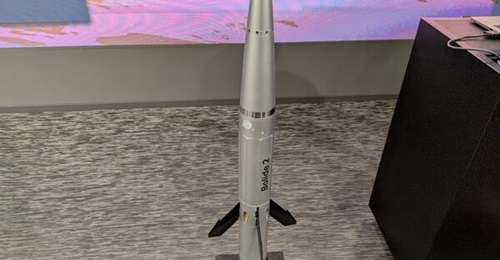 The Bolide 2 SHORAD missile, unveiled by Saab in May 2026.