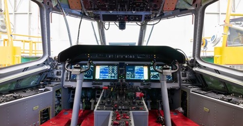 The cockpit of one of eight C295 MPA aircraft for Spain during the first power-up, announced on 13 May 2026.