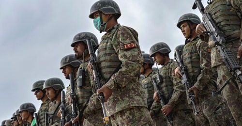 Afghan commandos in formation after taking part in an exercise on 28 April. US President Joe Biden announced on 25 June that he has asked Congress to grant more than USD3.3 billion in financial assistance for the ANDSF in 2022