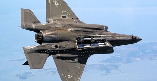 A US Marine Corps F-35B carrying StormBreaker SDBs in its internal weapons bay during trials. The UK is set to receive the weapon also, to provide an interim stand-off strike capability until the introduction of the MBDA SPEAR 3 in the early 2030s.