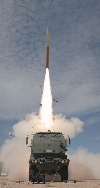 The first Australian-manufactured GMLRSs are test-fired from HIMARS at the Woomera Test Range in South Australia in April.