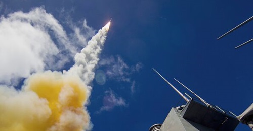 An SM-6 Block I missile is launched from a US Navy destroyer. South Korea has confirmed selection of the missile for its KDX-III class.
