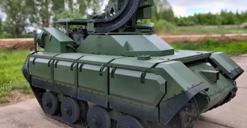 Impulse BM-A UGV equipped with an AGS-17 automatic grenade launcher.