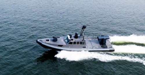 LIG D&A's Haegum-3 unmanned surface vehicle.