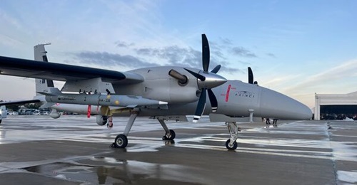 One of Baykar's Akinci test aircraft armed with an IHA-230.