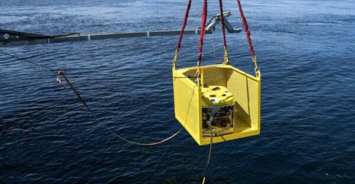 An ROV being used by the Finnish Border Guard to test acoustic monitoring for undersea cable protection, in a trial announced on 5 June 2026.
