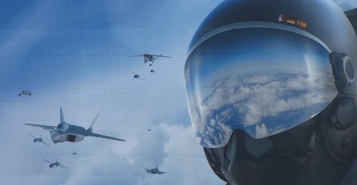 An artist's impression of the future air battlespace, featuring Airbus' concept for the New Generation Fighter. Germany is now weighing its options following the cancellation of the programme.