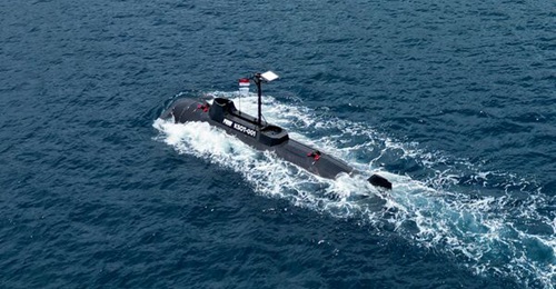 Indonesia's prototype KSOT submarine, seen here during its sea trials.