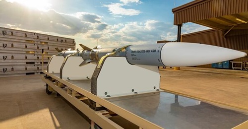The AIM-120 C-8 is the export version of the Raytheon AIM-120D Advanced Medium Range Air-to-Air Missile (AMRAAM), pictured above.