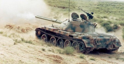 A file image of a Chinese T-59D main battle tank, which features upgrades to firepower and optics.