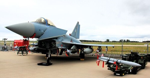 A Luftwaffe Eurofighter EF-2000 on the static display at the ILA Berlin Airshow 2026. Airbus DS is fast tracking the development of a CUC-T capability to enable the aircraft to be a command platform for unmanned CCAs from 2029.