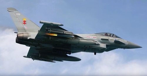 A still from a QinetiQ video showing 2026 live firing trials of the APKWS from a Eurofighter Typhoon for the C-UAS role. With the UK now fielding the combination operationally, other customers of the Eurofighter are looking to do the same.