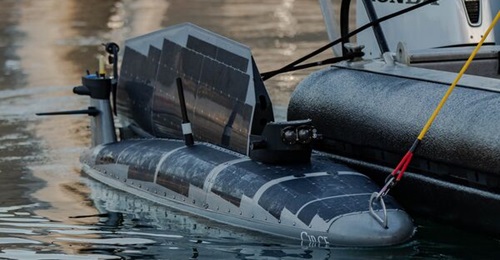 An Ocean Aero Triton USV seen during the US Navy exercise in San Diego in March 2024.