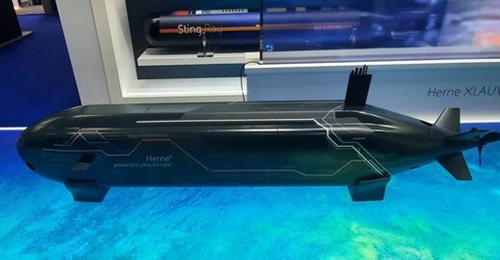 BAE Herne XLAUV model on display at UDT 2026.