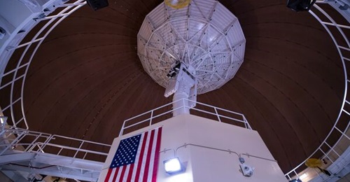 A US Space Force radome receives data from satellites at Kaena Point Space Force Station, Hawaii, Sept. 14, 2022.