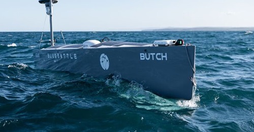 Ocius hybrid-powered Bluebottle variant, which supplements the renewable energy sources with a 400-litre diesel generator.