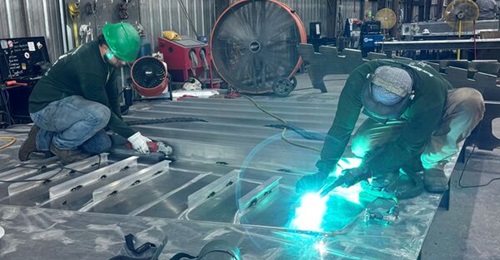 Bayou Metal Supply & Manufacturing, has started a dedicated Romulus USV production line, shown here. HII is expanding its USV manufacturing capacity.